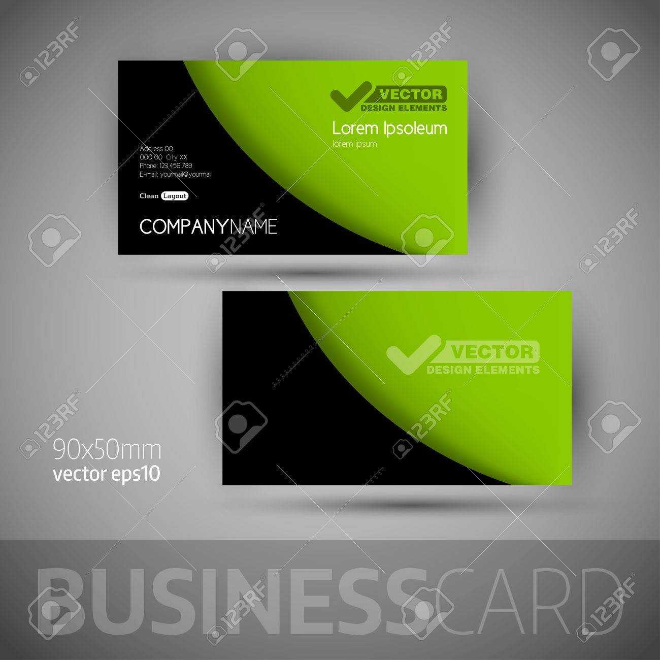 Business Card Template With Sample Texts. Elegant Vector Design.. Within Calling Card Free Template