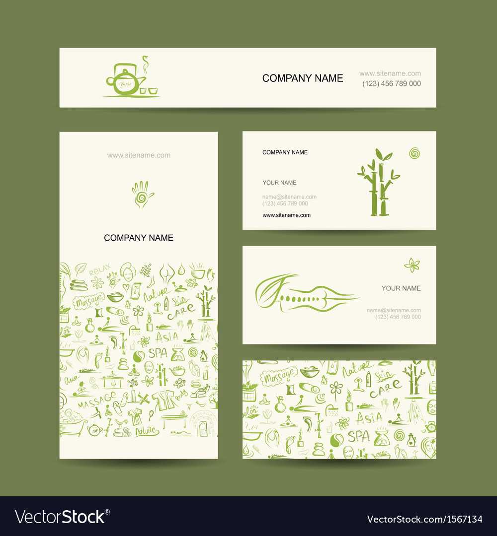 Business Cards Design Massage And Spa Concept Intended For Massage Therapy Business Card Templates