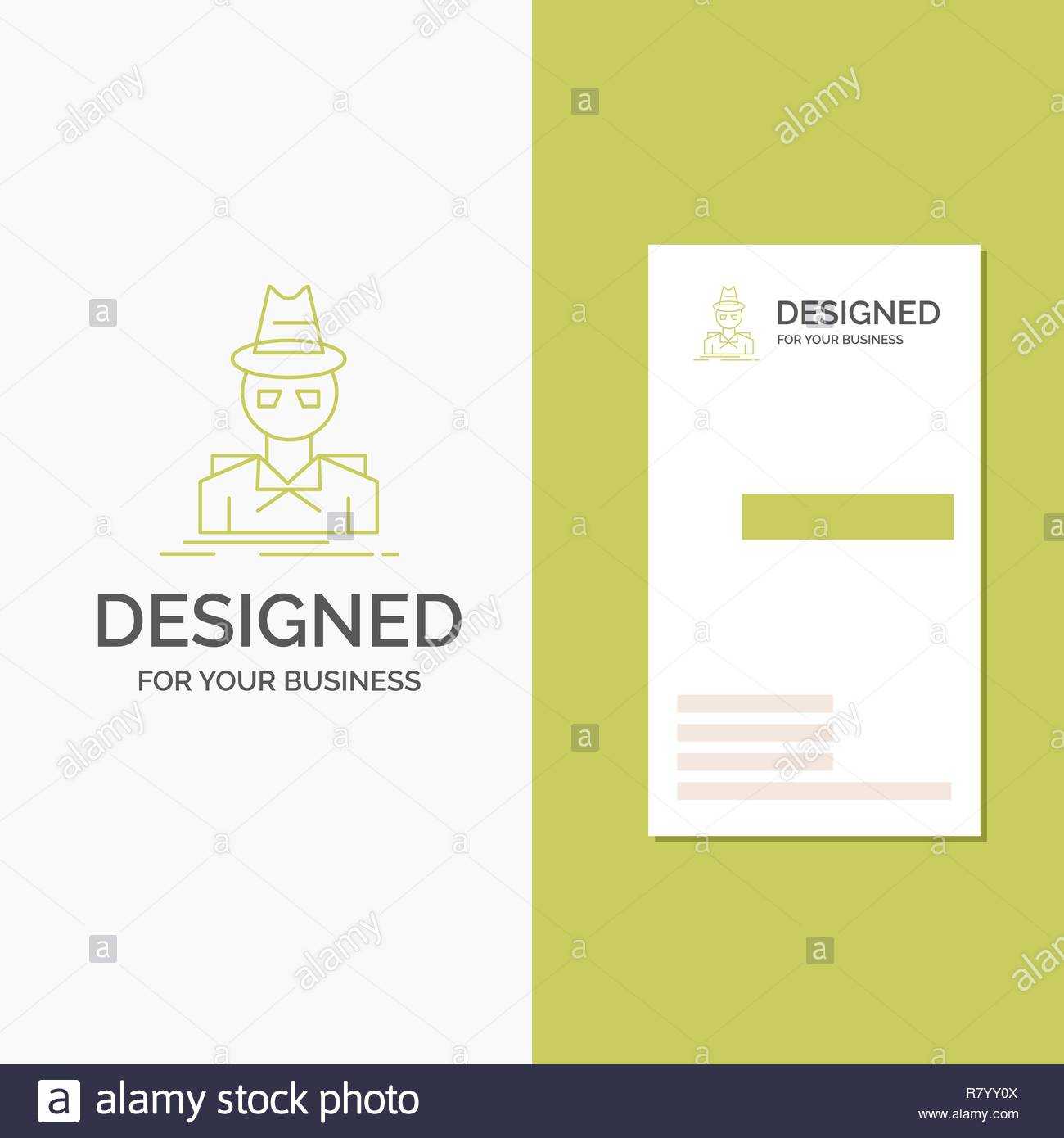 Business Logo For Detective, Hacker, Incognito, Spy, Thief Inside Spy Id Card Template