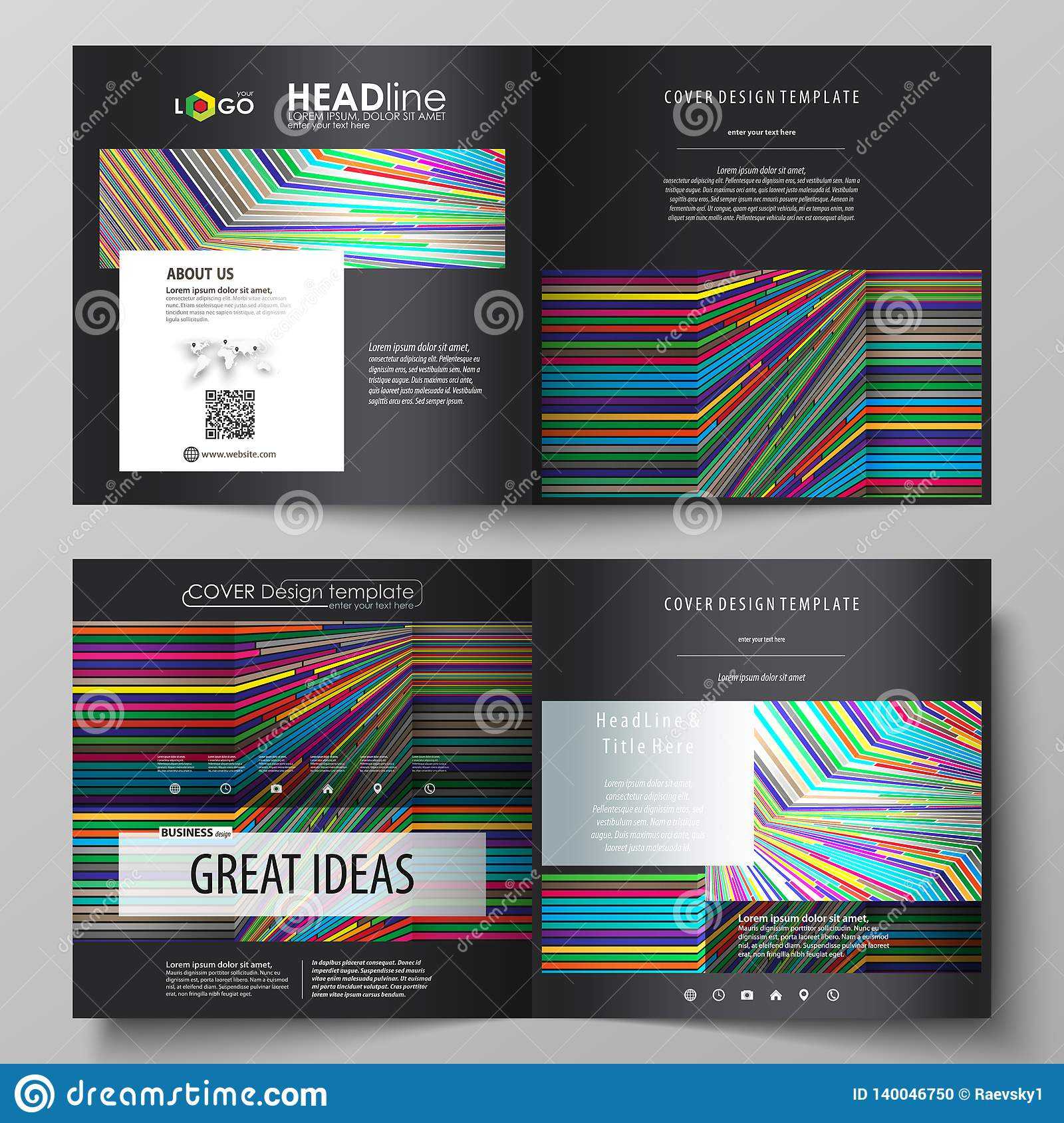 Business Templates For Square Design Bi Fold Brochure, Flyer For Fold Over Business Card Template
