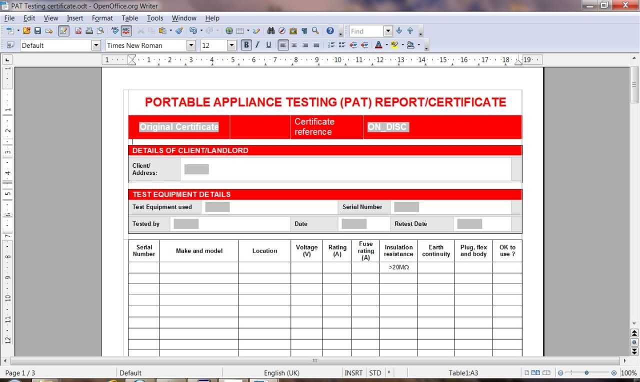 C5D Pat Test Template | Wiring Resources Regarding Electrical Installation Test Certificate Template