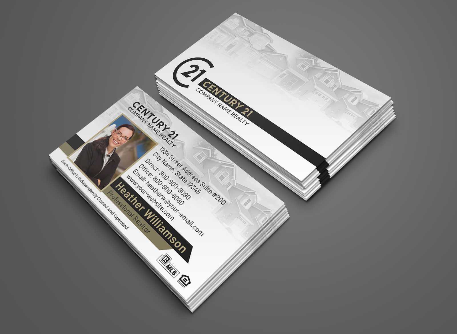 Century 21 Business Card Template – Bc1861Wc21 – Nusacreative Throughout Coldwell Banker Business Card Template