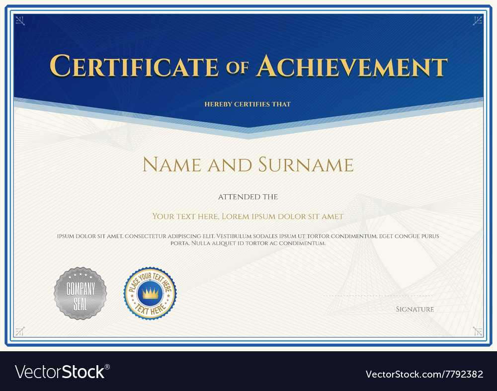 Certificate Achievement Template Blue Theme With Regard To Certificate Of Accomplishment Template Free