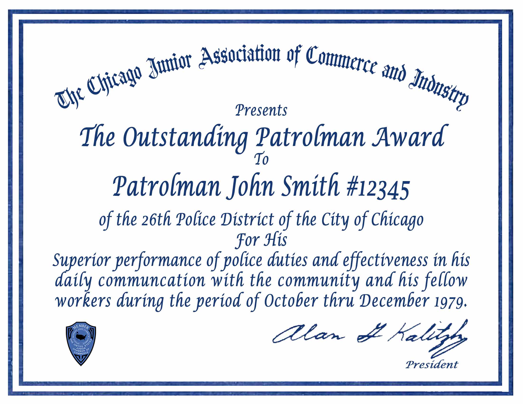 Certificate & Letter Awards | Chicagocop Intended For Life Saving Award Certificate Template