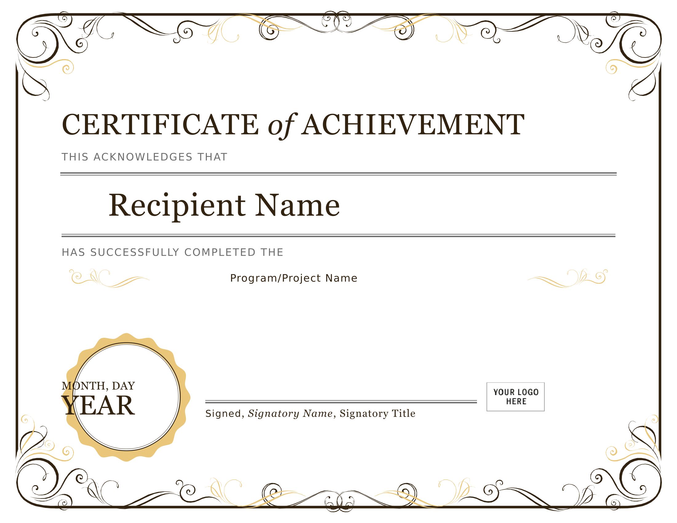 Certificate Of Achievement – Download A Free Template Inside Farewell Certificate Template