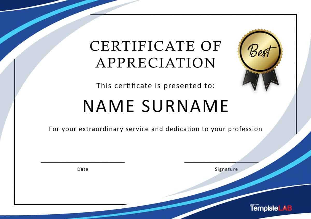 Certificate Of Appreciation Template Free Word – Karan Throughout Certificate Of Recognition Word Template