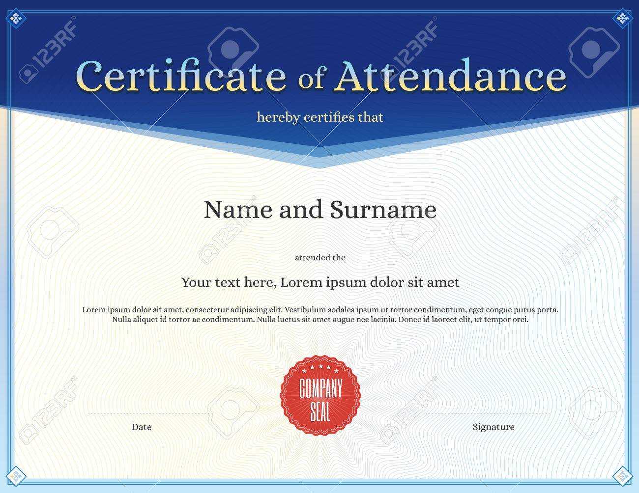 Certificate Of Attendance Template Free – Karan.ald2014 Intended For Perfect Attendance Certificate Free Template