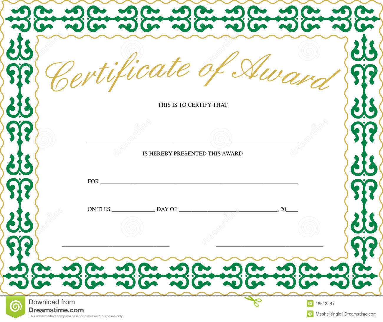 Certificate Of Award Stock Vector. Illustration Of Paper With Regard To Teacher Of The Month Certificate Template