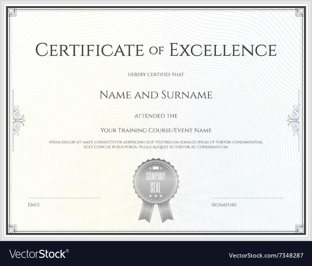 Certificate Of Excellence Template Regarding Certificate Of Excellence Template Free Download