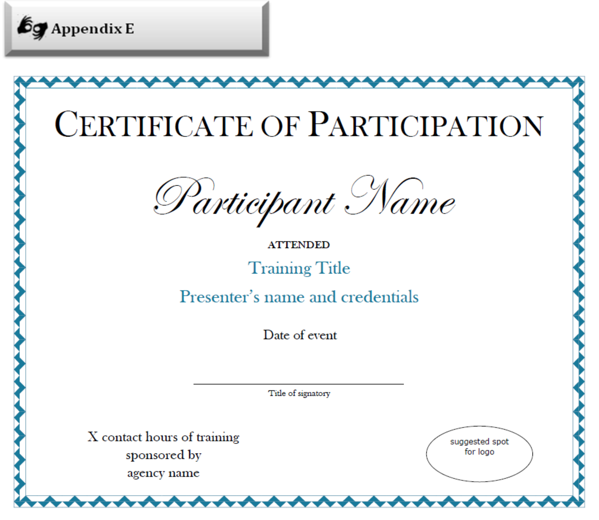 Certificate Of Participation Sample Free Download Within Sample Certificate Of Participation Template