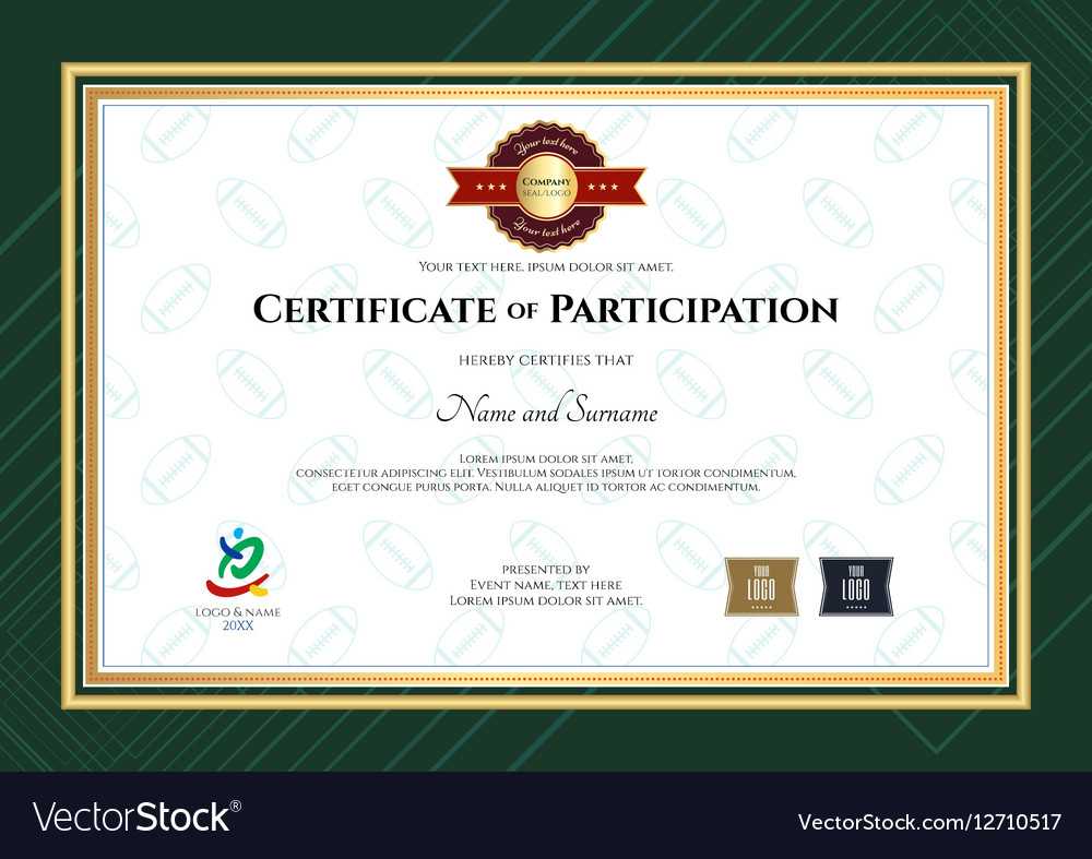 Certificate Of Participation Template In Sport The Intended For Templates For Certificates Of Participation