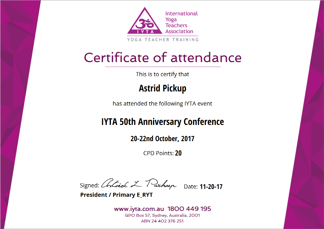 Certificate Of The Month February 2018 – Iyta – Attendance Throughout International Conference Certificate Templates