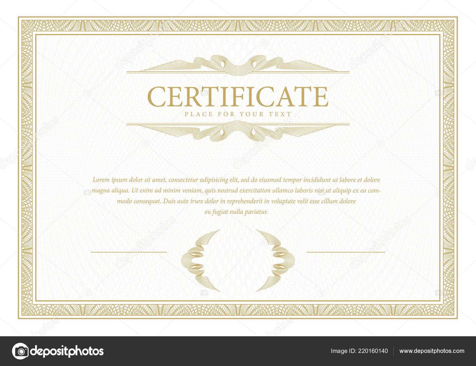 Certificate Template Diploma Currency Border Award Intended For Commemorative Certificate Template