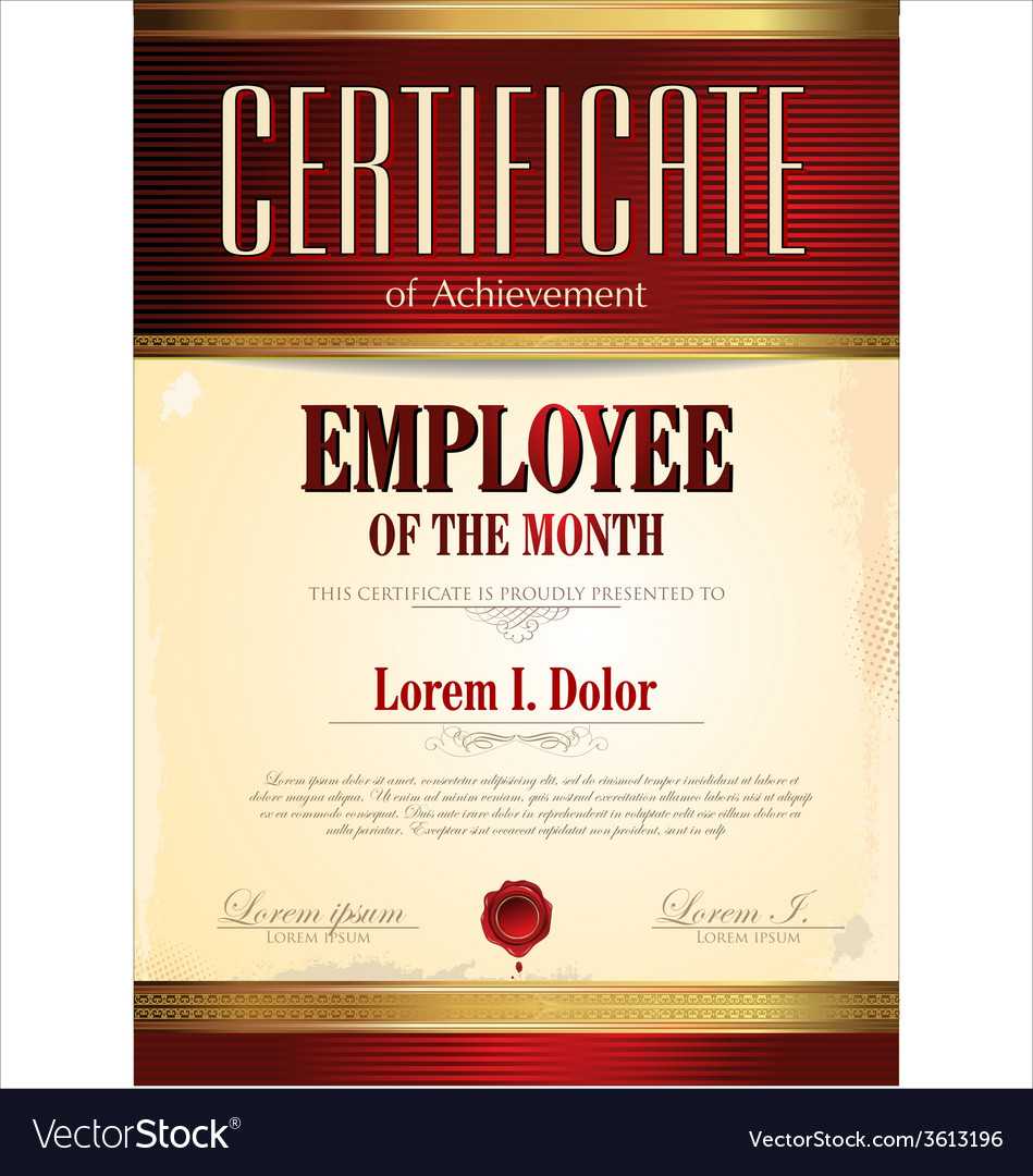 Certificate Template Employee Of The Month Inside Employee Of The Month Certificate Template