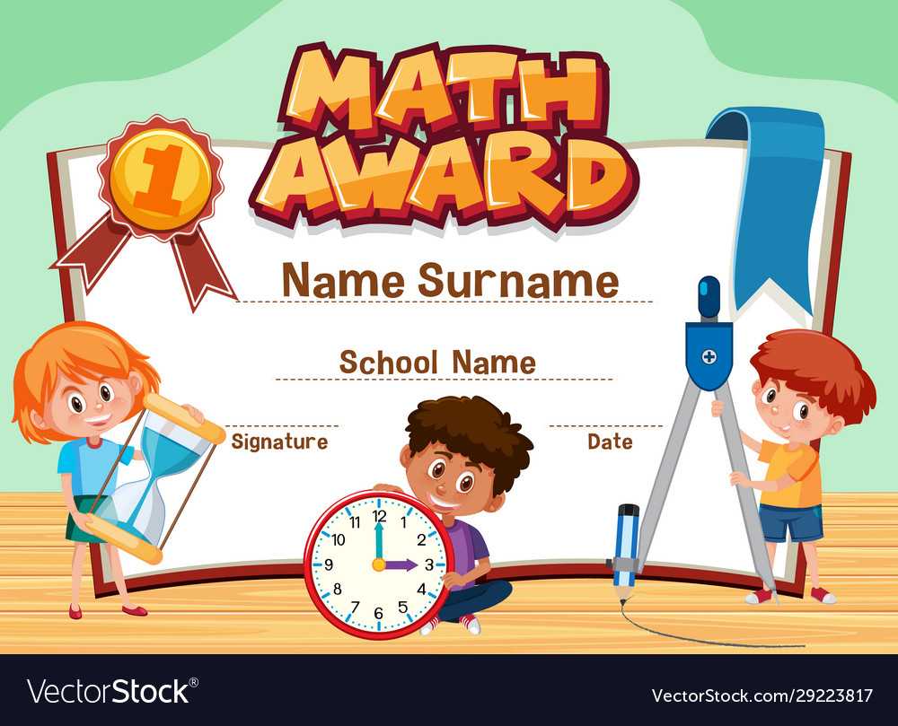 Certificate Template For Math Award With Children Pertaining To Math Certificate Template