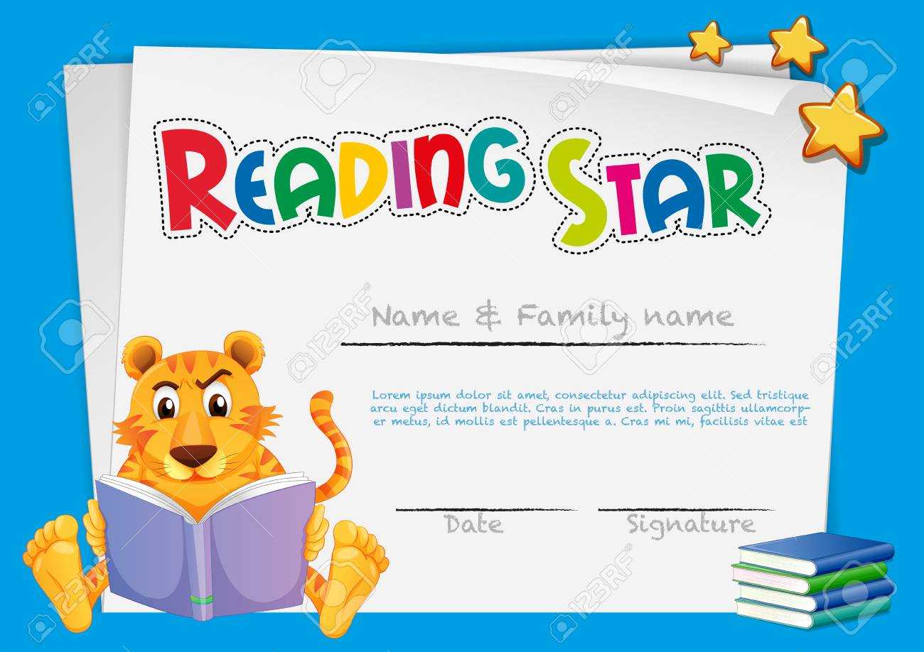 Certificate Template For Reading Award Illustration Throughout Star Award Certificate Template