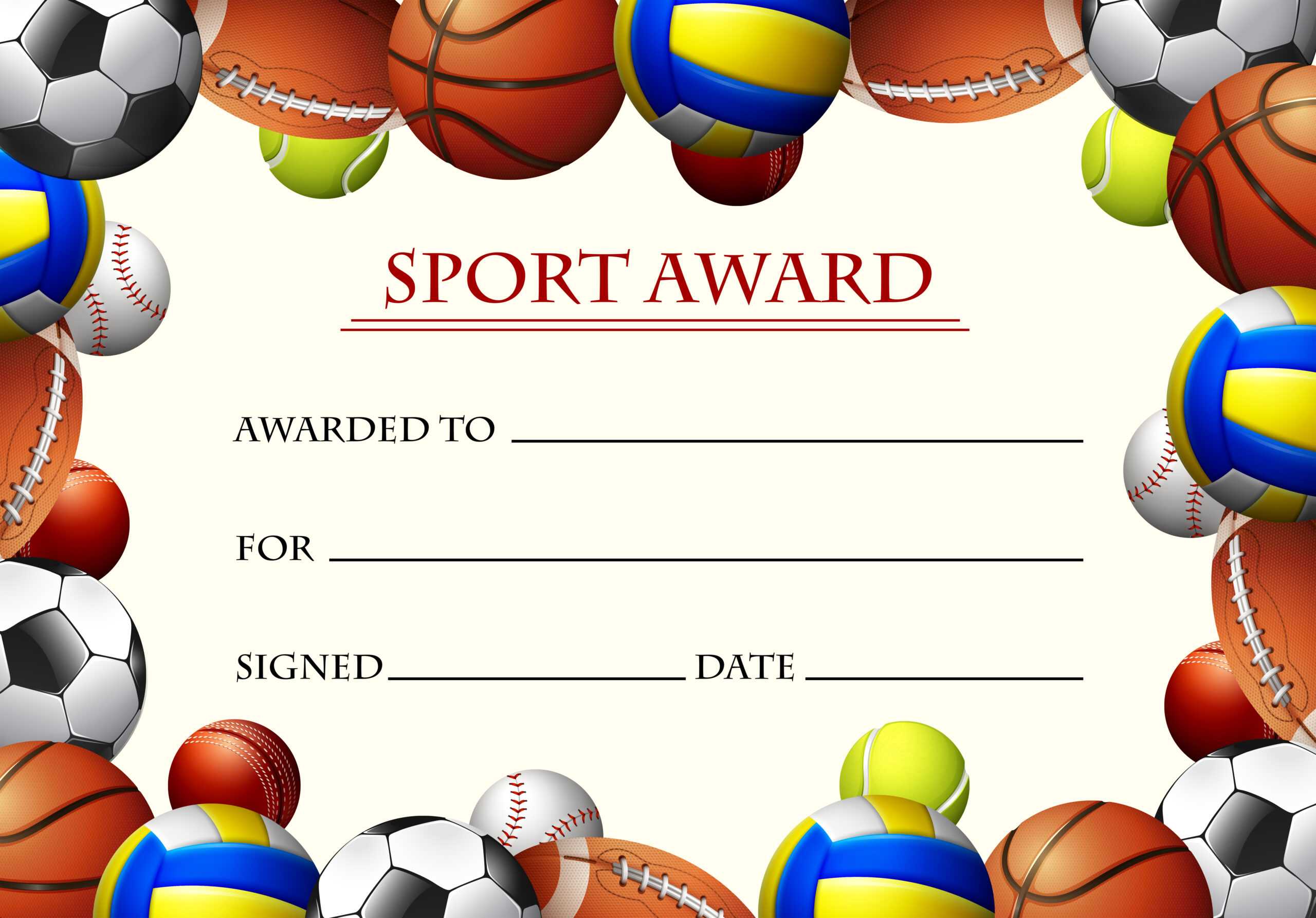 Certificate Template For Sport Award – Download Free Vectors Pertaining To Soccer Award Certificate Templates Free