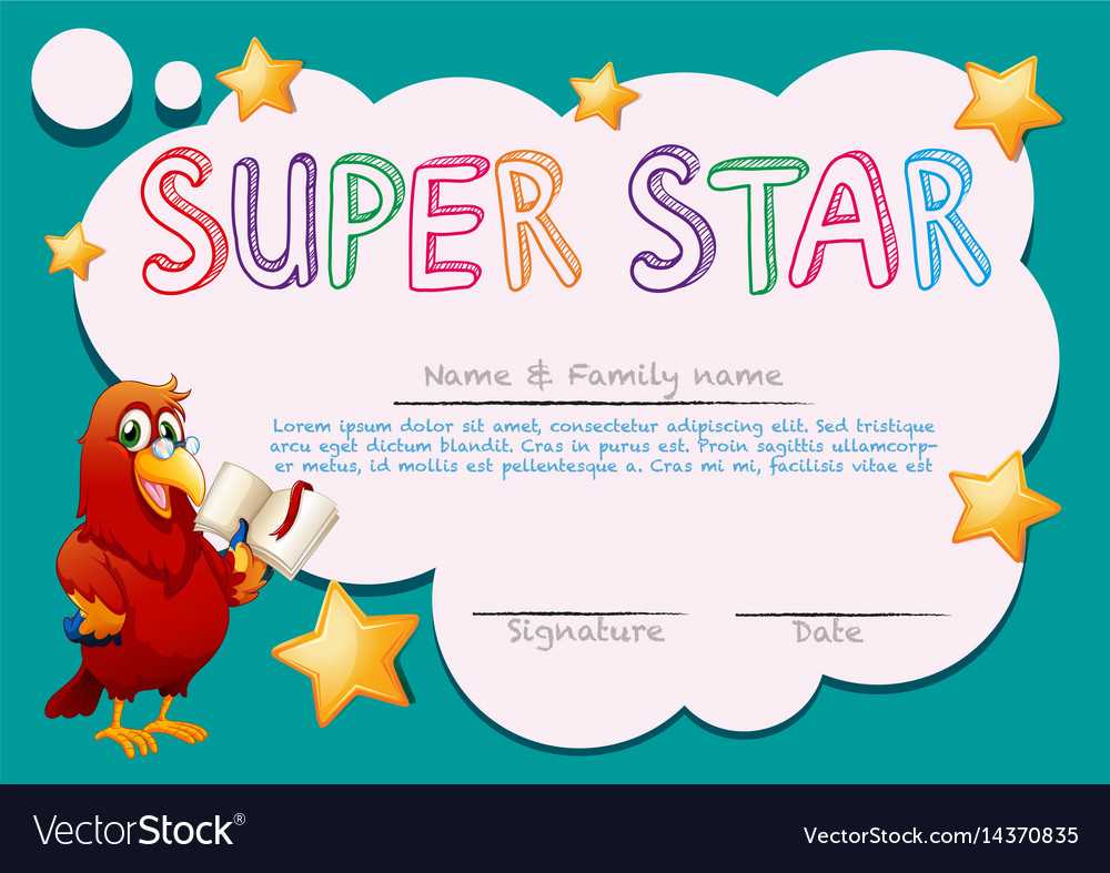 Certificate Template For Super Star Within Star Naming Certificate Template