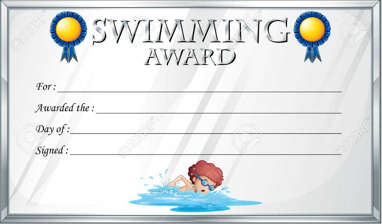 Certificate Template For Swimming Award Illustration Regarding Swimming Certificate Templates Free
