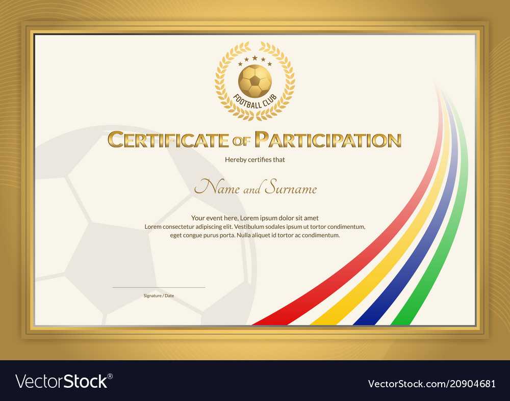 Certificate Template In Football Sport Color With Regard To Football Certificate Template