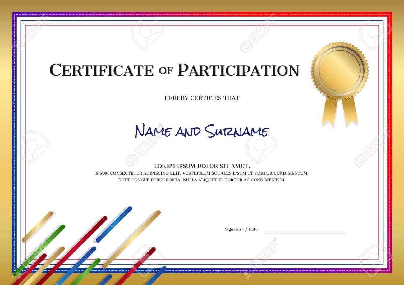Certificate Template In Sport Theme With Border Frame, Diploma.. Inside Certificate Border Design Templates