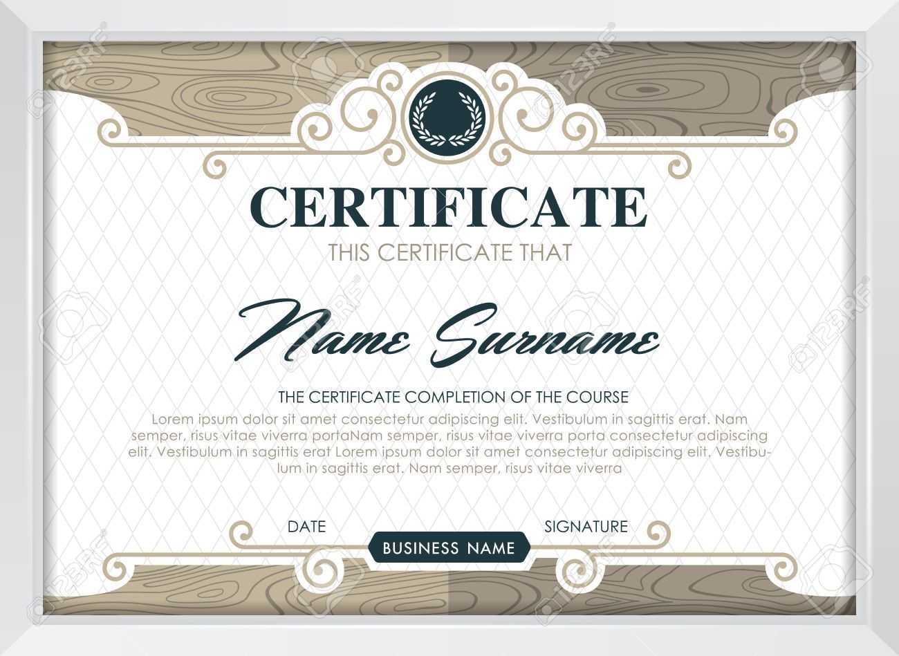 Certificate Template With Clean And Modern Pattern, Luxury  Golden,qualification.. For Qualification Certificate Template