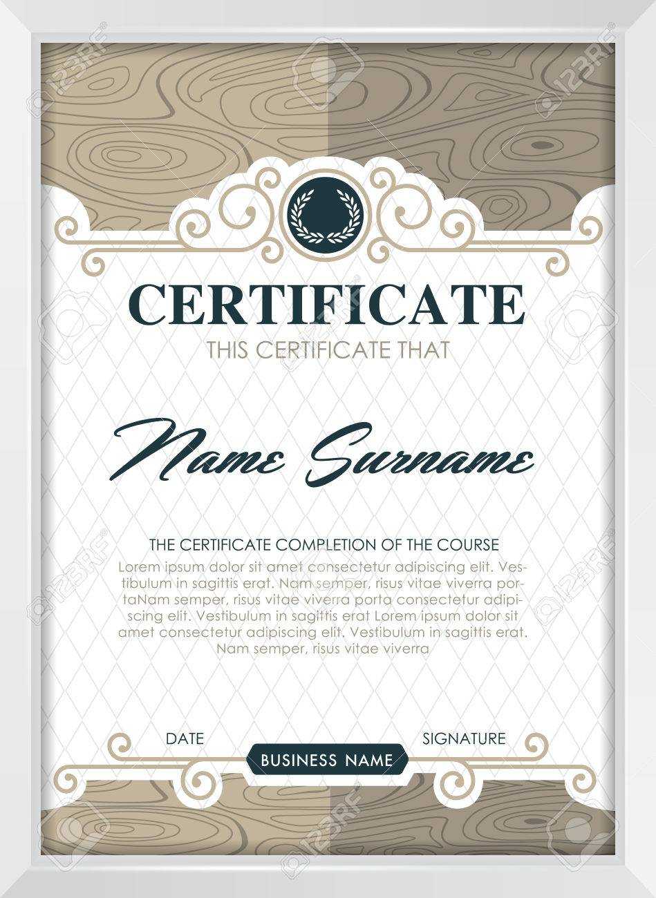 Certificate Template With Clean And Modern Pattern, Luxury  Golden,qualification.. Intended For Qualification Certificate Template