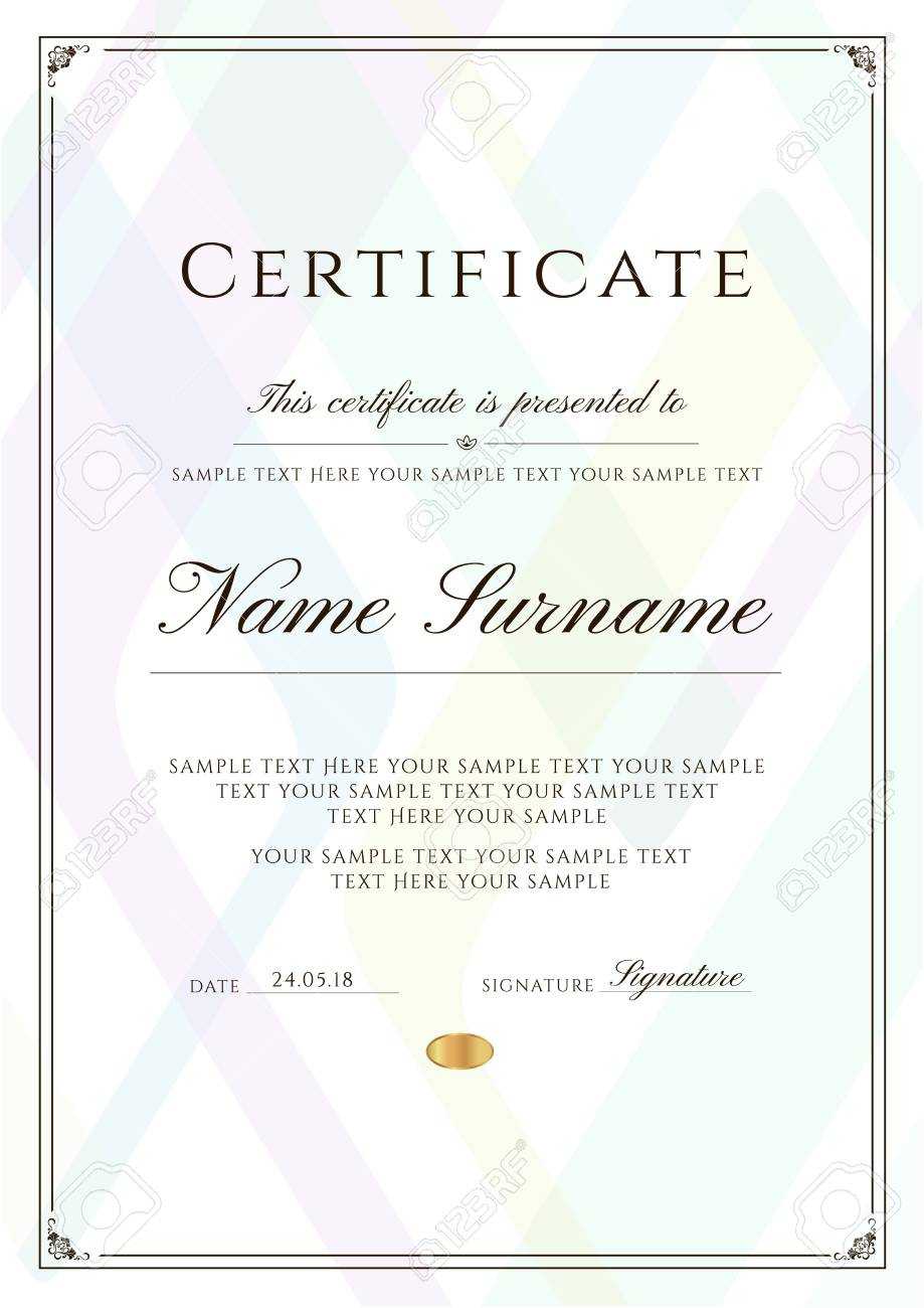 Certificate Template With Frame Border And Pattern. Design For.. Inside Scholarship Certificate Template