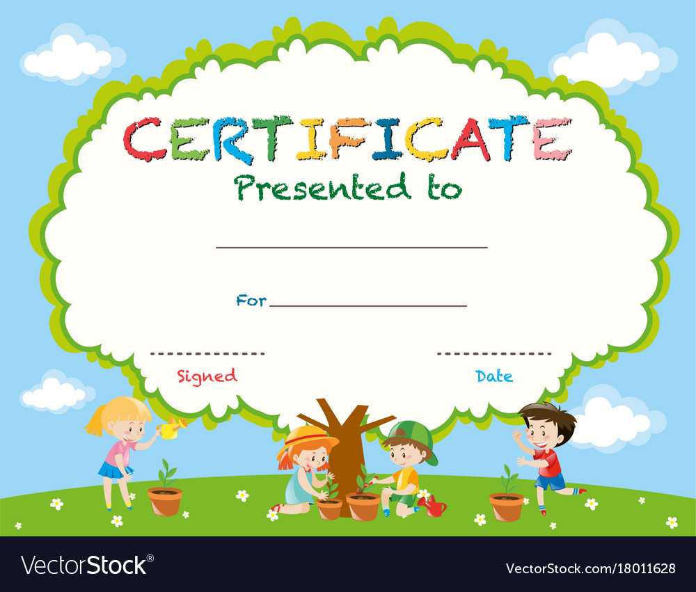 Certificate Template With Kids Planting Trees Within Star Of The Week Certificate Template