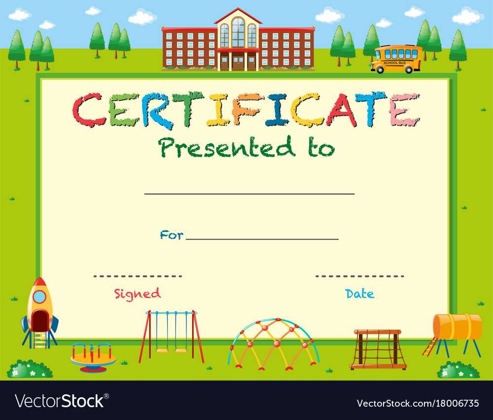 Certificate Template With School In Background Throughout School Certificate Templates Free
