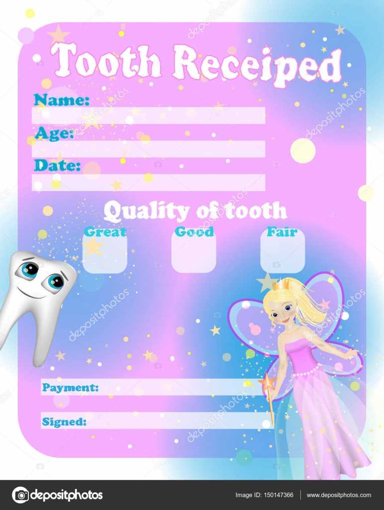 Certificate Tooth Fairy. Cute Tooth Fairy Receipt Throughout Free Tooth Fairy Certificate Template