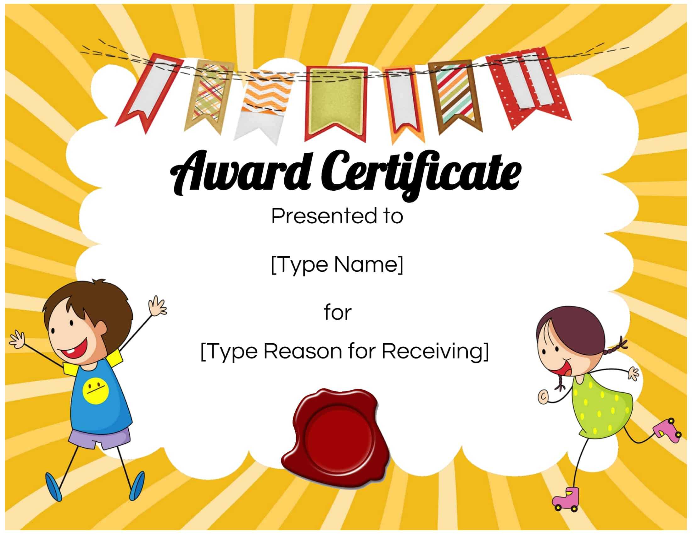 Certificates For Kids Inside Children's Certificate Template