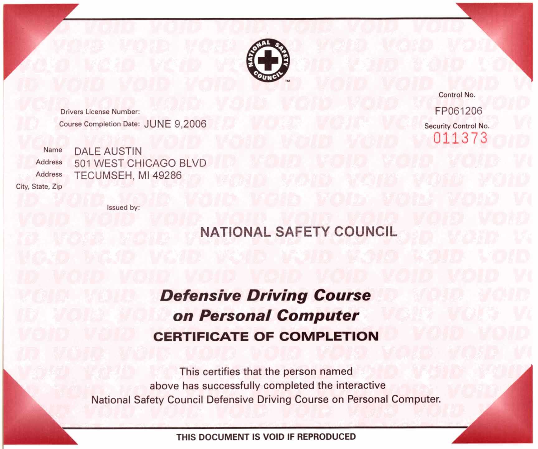 Certificates Intended For Safe Driving Certificate Template