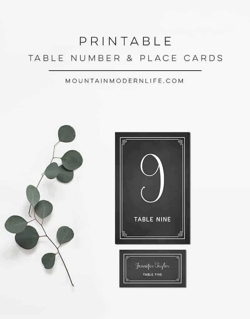 Chalkboard Diy Table Numbers And Place Cards Inside Table Number Cards Template