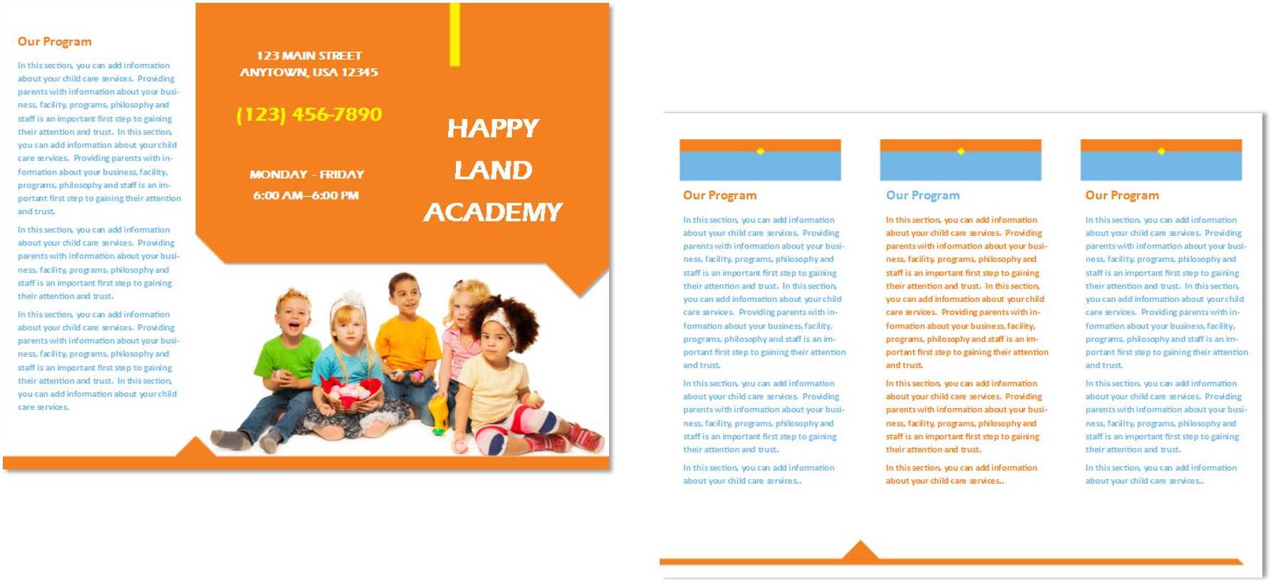 Child Care Brochure Template 25 Intended For Daycare Brochure Template