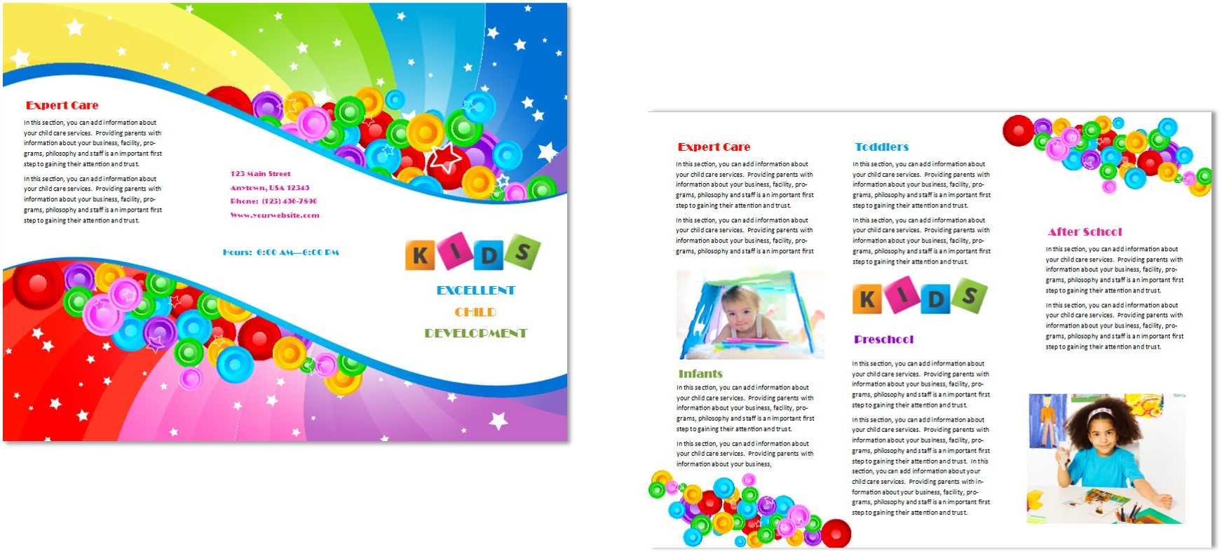 Child Care Brochure Template 7 With Play School Brochure Templates