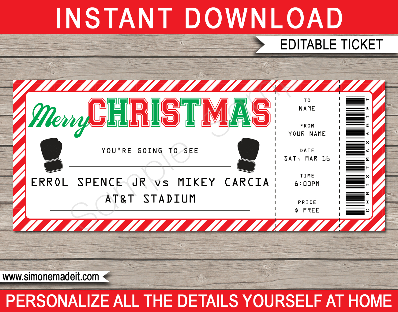 Christmas Boxing Gift Tickets Within Christmas Gift Certificate Template Free Download