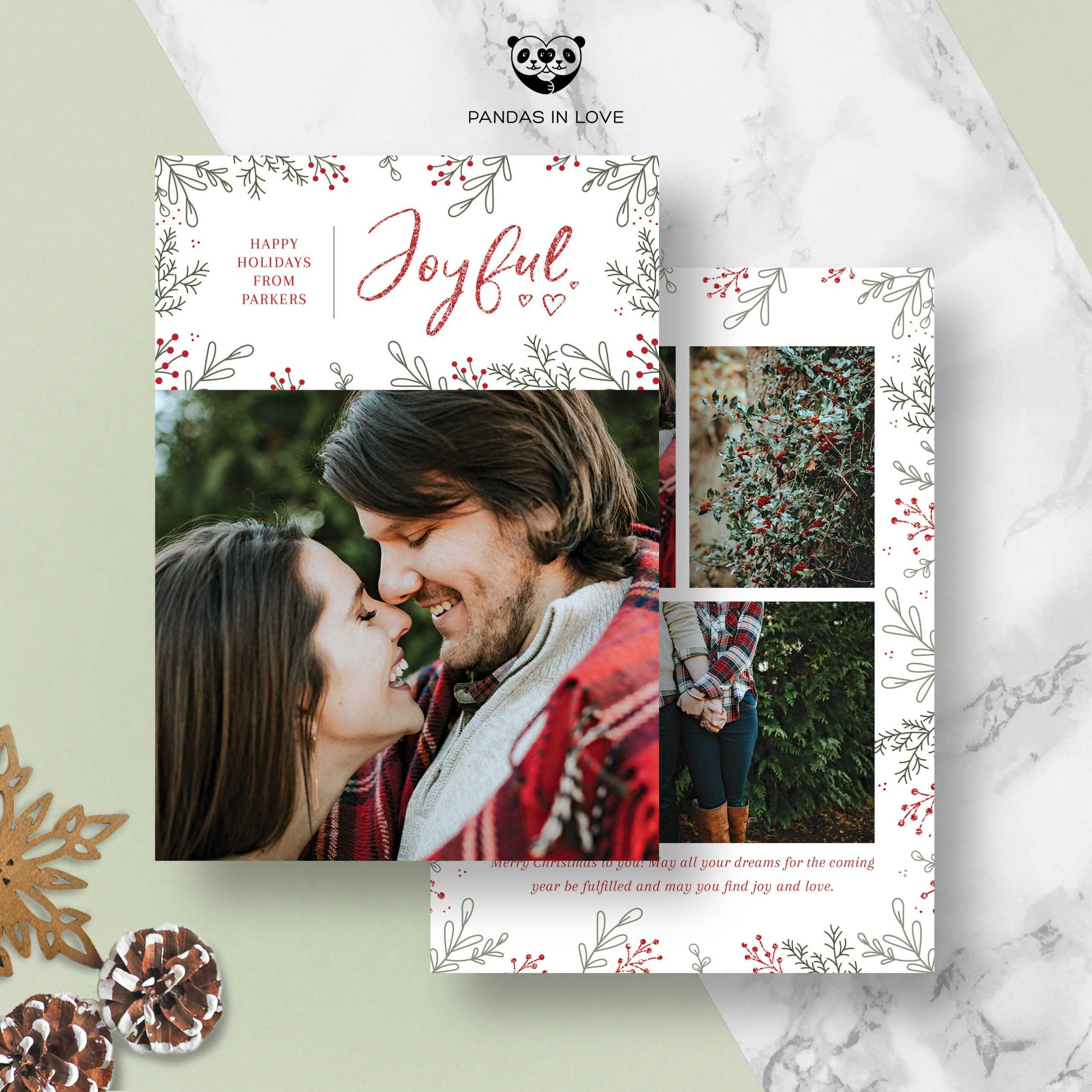 Christmas Card Template, Holiday Card Template, Christmas Motifs, Photoshop  Template Photography Template Greeting Card Template, Photo Card With Regard To Holiday Card Templates For Photographers