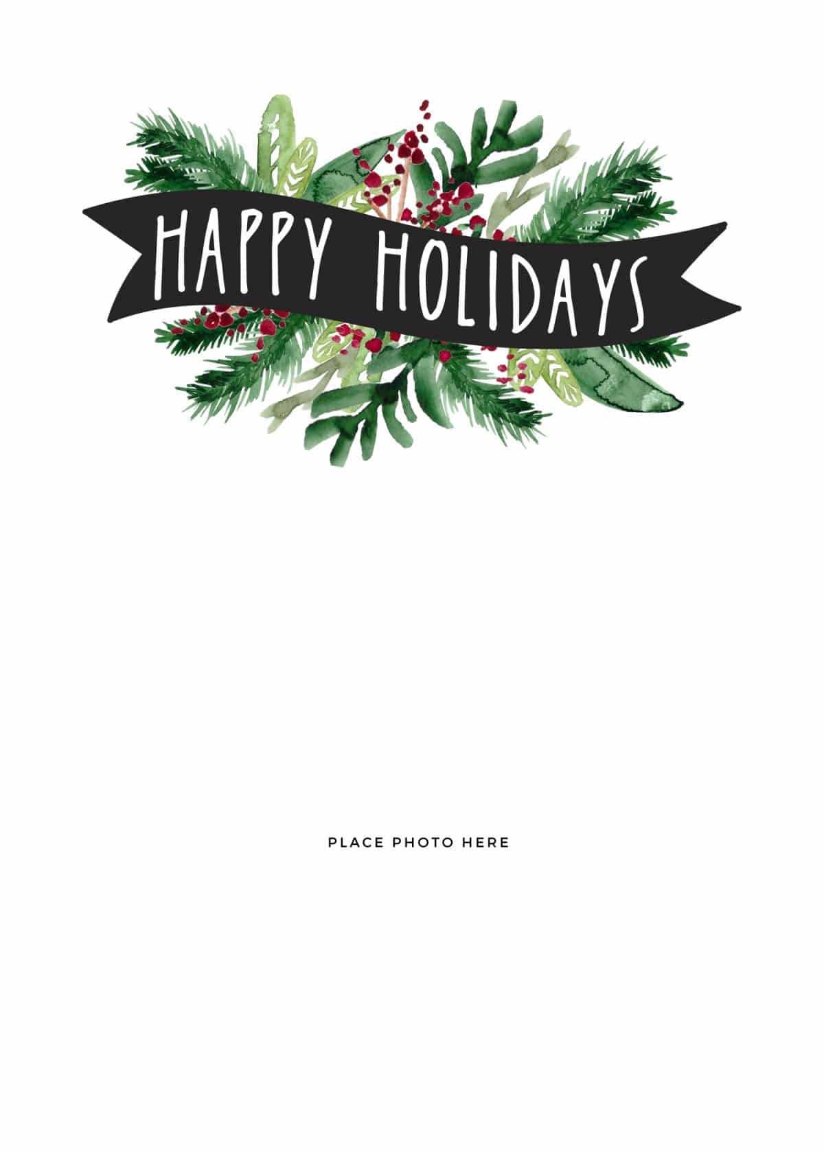 Christmas Cards Photo Templates – Barati.ald2014 In Happy Holidays Card Template