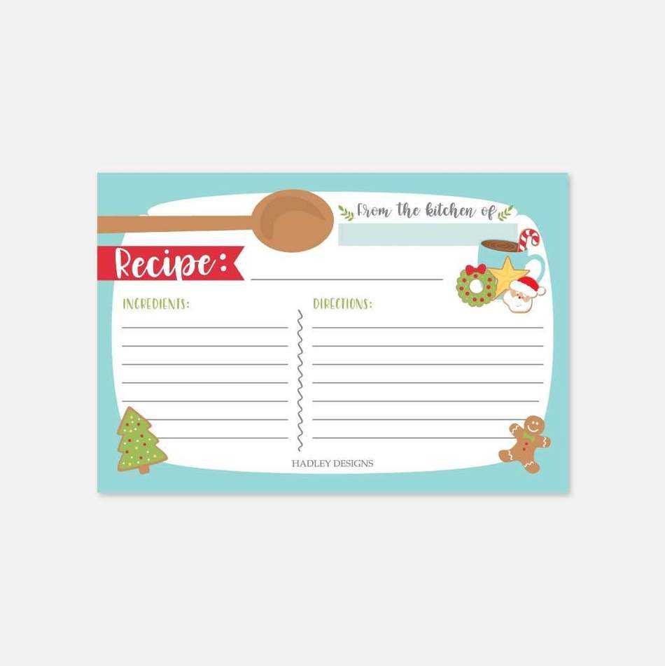 Christmas Cookie Exchange Recipe Card Template With Regard To Cookie Exchange Recipe Card Template