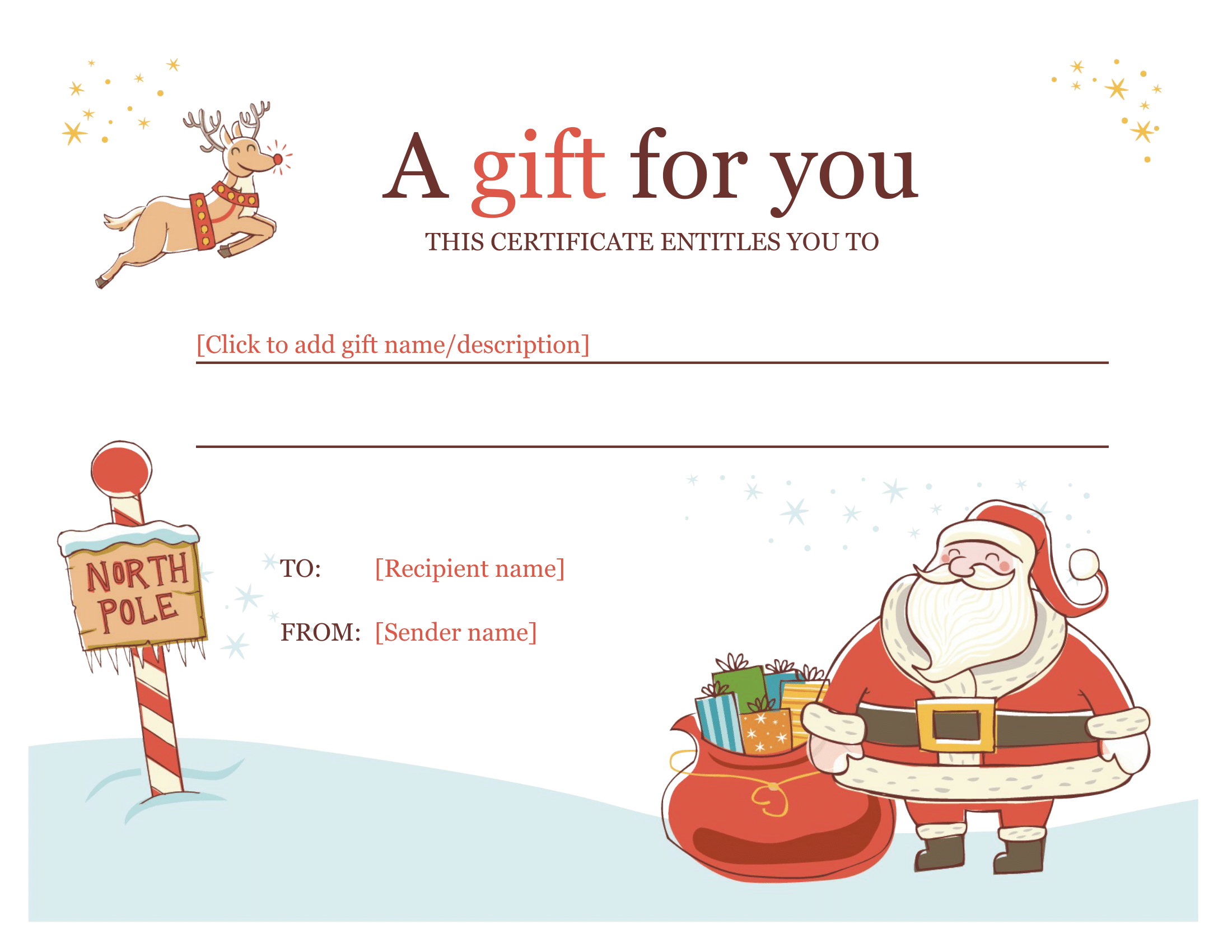 Christmas Gift Certificate – Download A Free Personalized Within Free Christmas Gift Certificate Templates