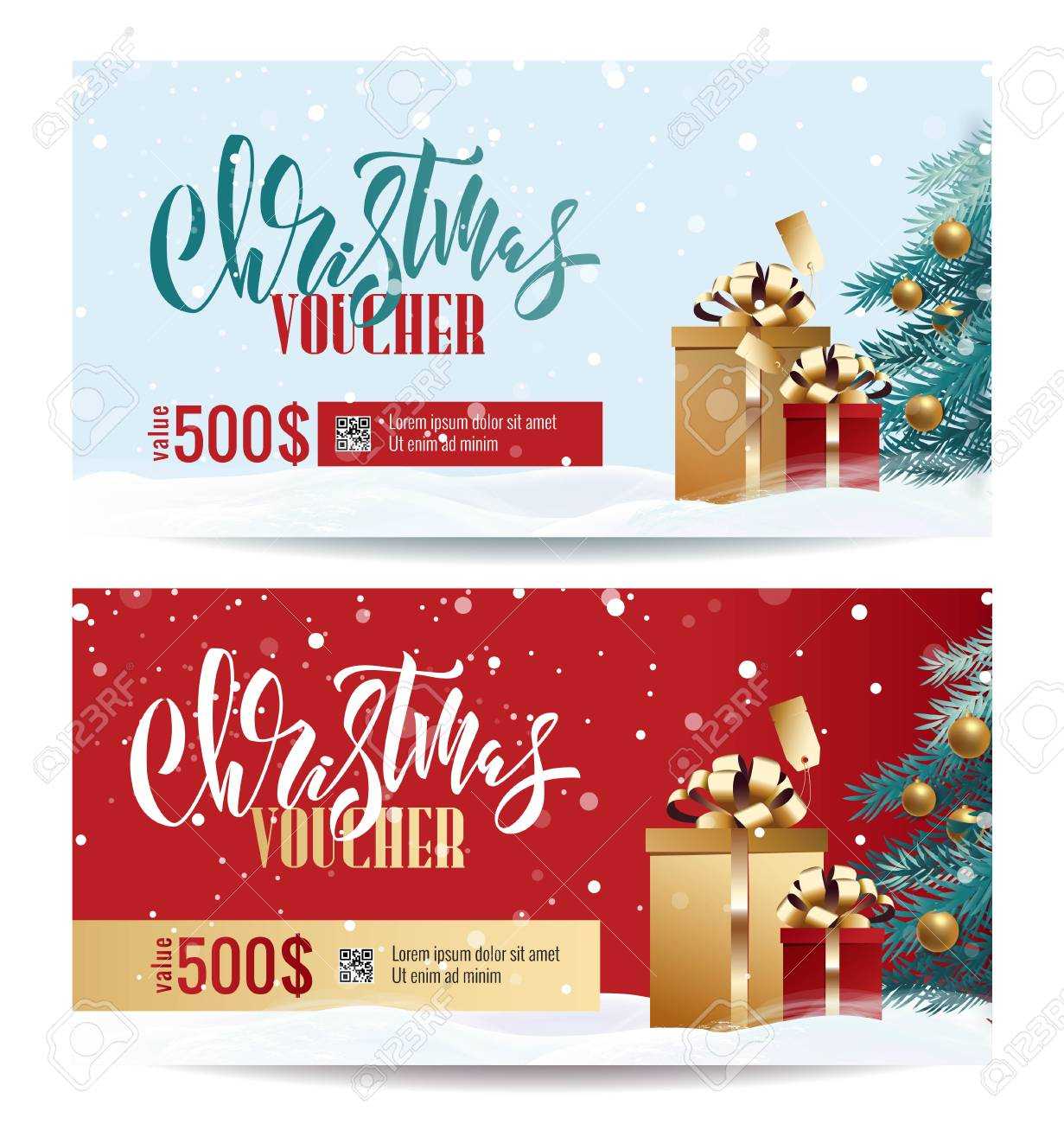 Christmas Gift Voucher Coupon Discount. Gift Certificate Template.. Within Free Christmas Gift Certificate Templates