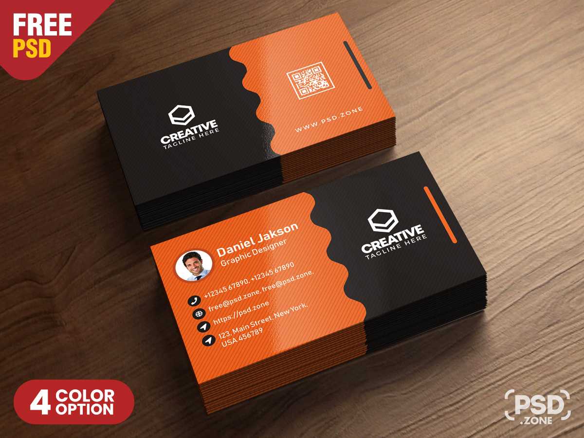 Clean Business Card Psd Templates – Psd Zone Intended For Psd Name Card Template