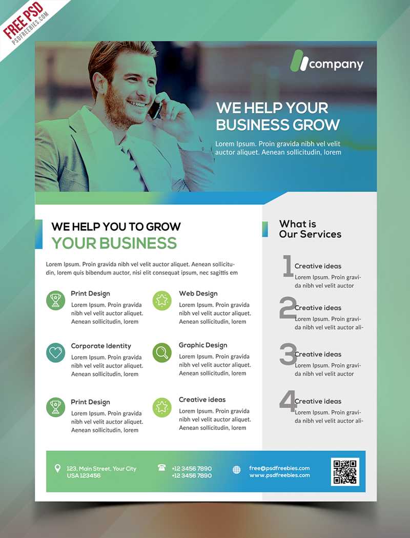 Clean Business Flyer Template Free Psd | Psdfreebies Pertaining To Cleaning Brochure Templates Free
