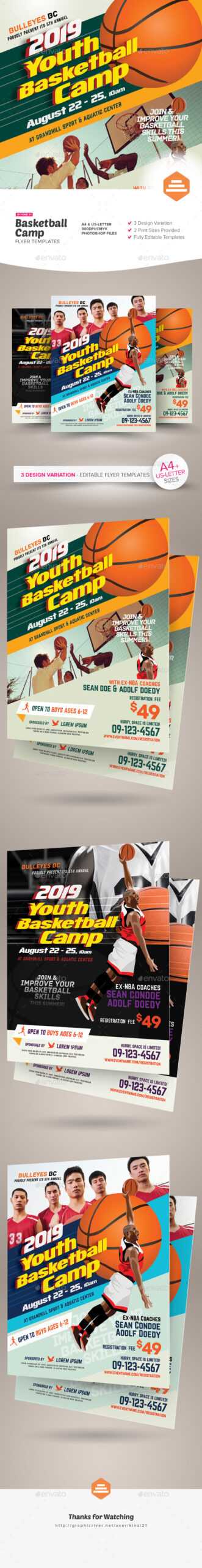 Clinic Graphics, Designs & Templates From Graphicriver Within Basketball Camp Brochure Template