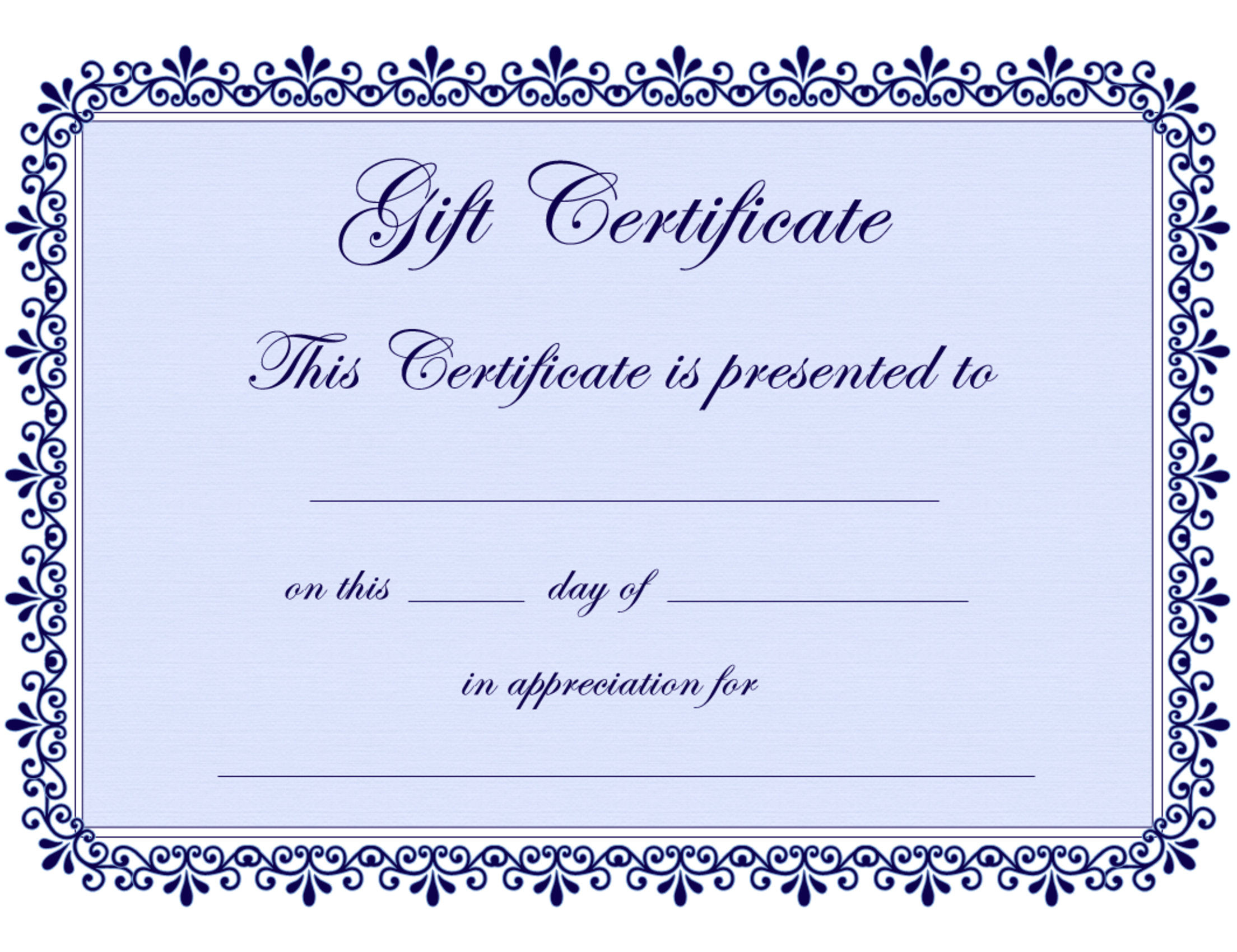 Clipart Gift Certificate Template For Present Certificate Templates