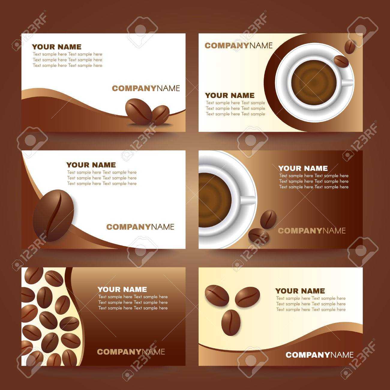 Coffee Business Card Template Vector Set Design For Coffee Business Card Template Free