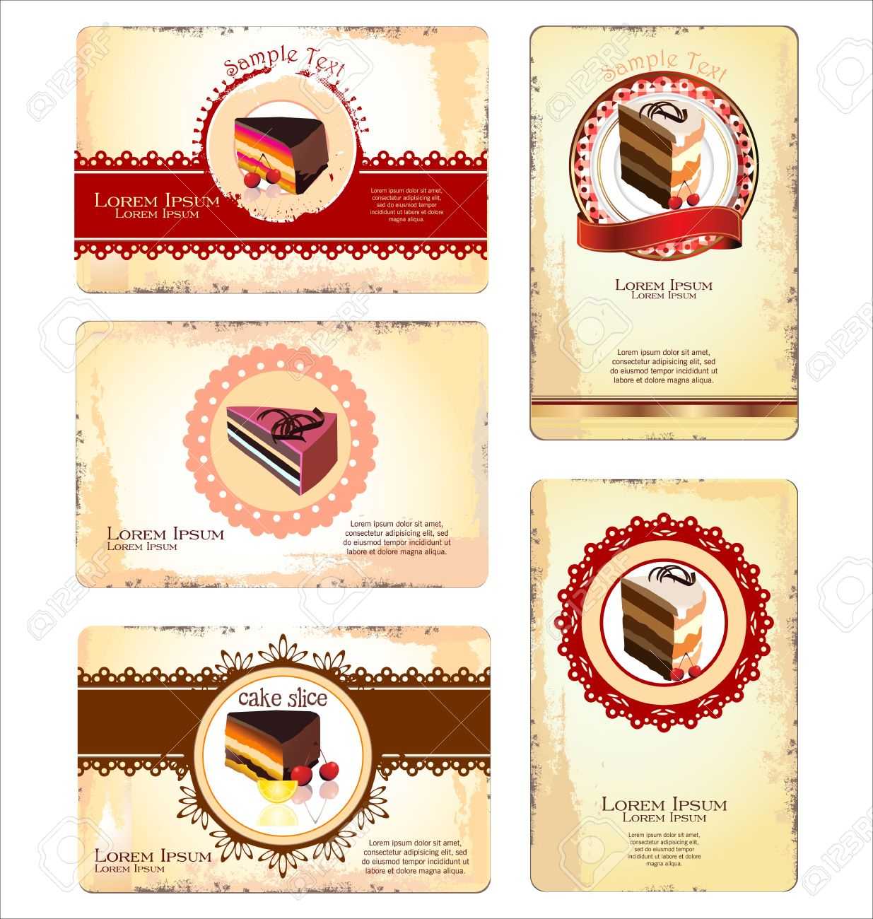 Coffee,tea And Cakes Menu Or Business Card Template Throughout Cake Business Cards Templates Free