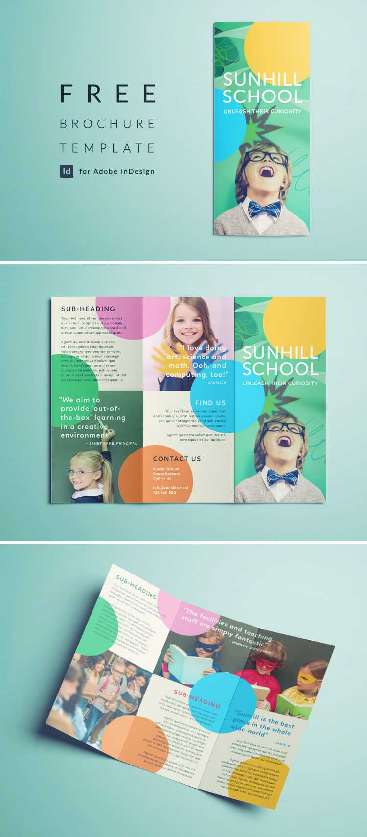 Colorful School Brochure – Tri Fold Template | Download Free Pertaining To Play School Brochure Templates