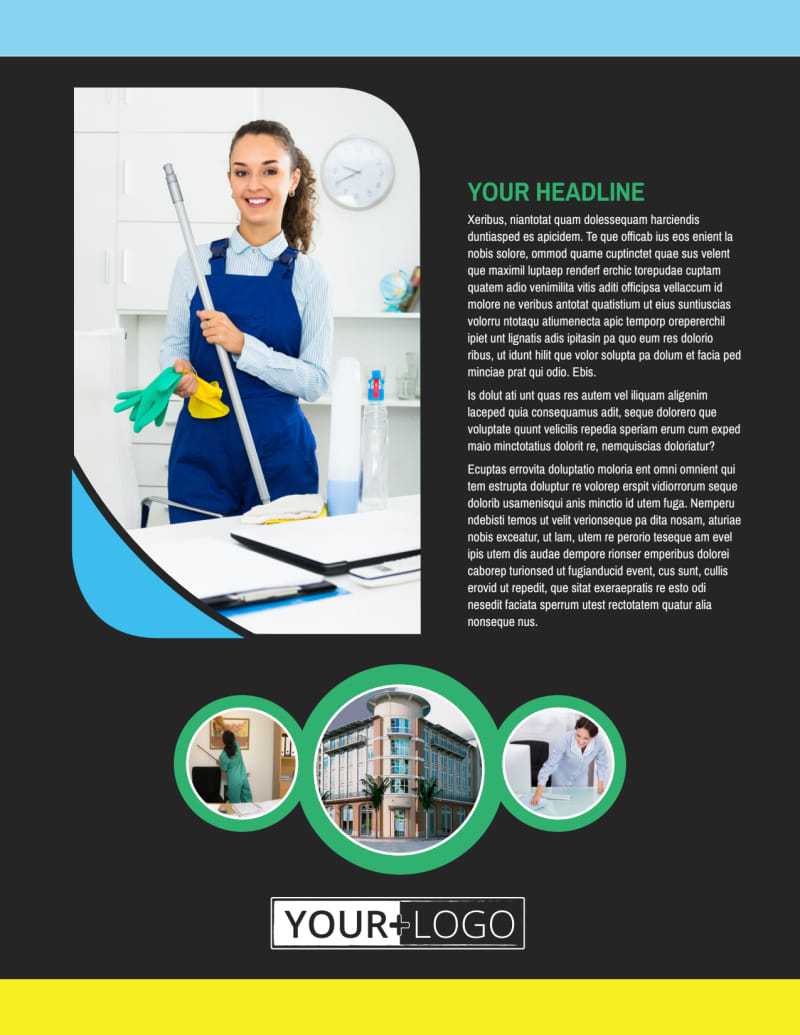 Commercial Office Cleaning Flyer Template In Commercial Cleaning Brochure Templates